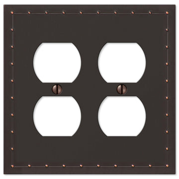 Rosa Aged Bronze Cast - 2 Duplex Wallplate - Wallplate Warehouse 50DDDB 070686578889 2 Duplex