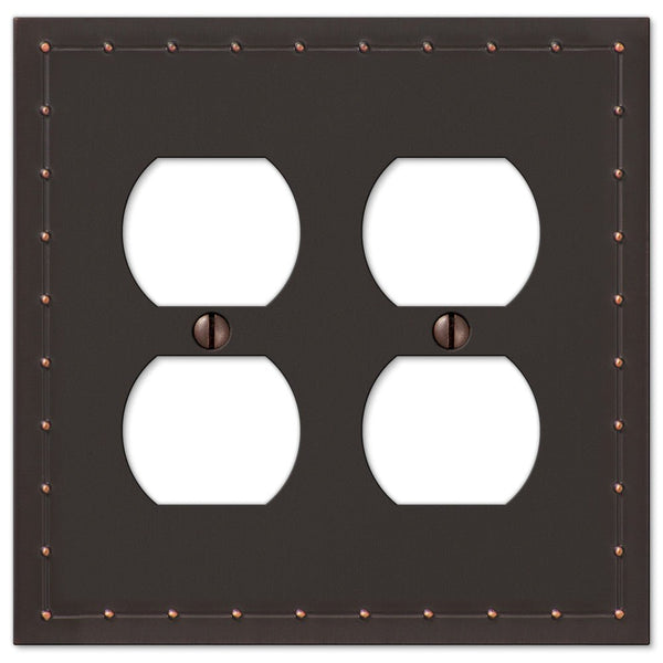 Rosa Aged Bronze Cast - 2 Duplex Wallplate - Wallplate Warehouse 50DDDB 070686578889 2 Duplex