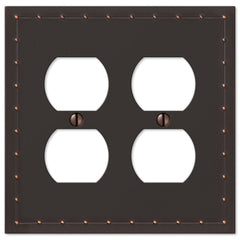 Rosa Aged Bronze Cast - 2 Duplex Wallplate