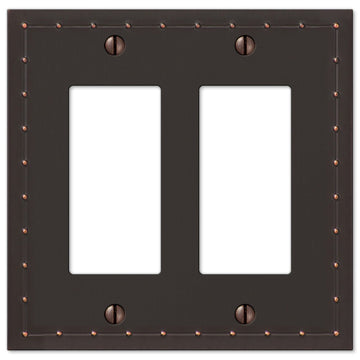 Rosa Aged Bronze Cast - 2 Rocker Wallplate - Wallplate Warehouse 50RRDB 070686578896 2 Rocker