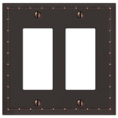 Rosa Aged Bronze Cast - 2 Rocker Wallplate