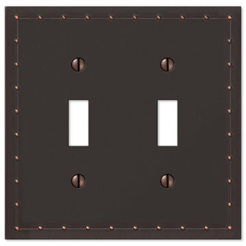 Rosa Aged Bronze Cast - 2 Toggle Wallplate - Wallplate Warehouse 50TTDB 070686578858 2 Toggle