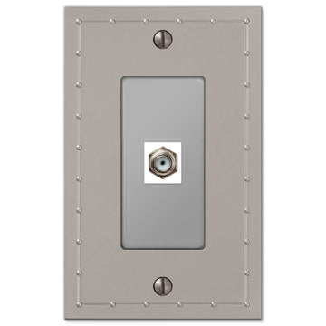 Rosa Satin Nickel Cast - 1 Cable Jack Wallplate - Wallplate Warehouse 50CXN 070686581025 Cable Jacks