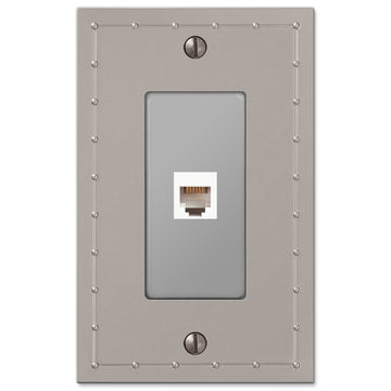 Rosa Satin Nickel Cast - 1 Phone Jack Wallplate - Wallplate Warehouse 50PHN 070686581049 Phone Jacks