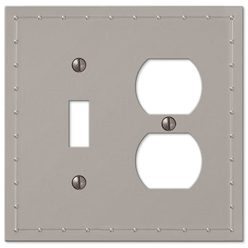 Rosa Satin Nickel Cast - 1 Toggle / 1 Duplex Wallplate - Wallplate Warehouse 50TDN 070686578735 1 Toggle / 1 Duplex