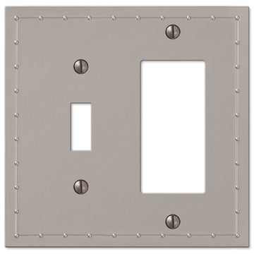 Rosa Satin Nickel Cast - 1 Toggle / 1 Rocker Wallplate - Wallplate Warehouse 50TRN 070686578742 1 Toggle / 1 Rocker