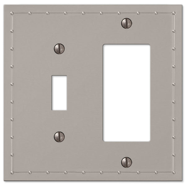 Rosa Satin Nickel Cast - 1 Toggle / 1 Rocker Wallplate - Wallplate Warehouse 50TRN 070686578742 1 Toggle / 1 Rocker
