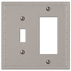 Rosa Satin Nickel Cast - 1 Toggle / 1 Rocker Wallplate - Wallplate Warehouse 50TRN 070686578742 1 Toggle / 1 Rocker