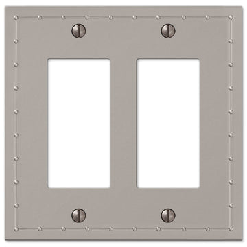 Rosa Satin Nickel Cast - 2 Rocker Wallplate - Wallplate Warehouse 50RRN 070686578766 2 Rocker
