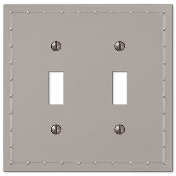 Rosa Satin Nickel Cast - 2 Toggle Wallplate - Wallplate Warehouse 50TTN 070686578728 2 Toggle