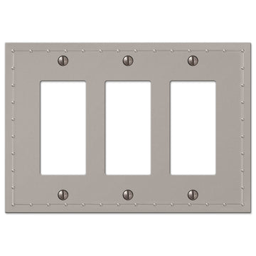 Rosa Satin Nickel Cast - 3 Rocker Wallplate - Wallplate Warehouse 50RRRN 070686578780 3 Rocker