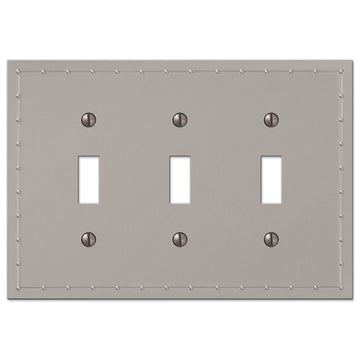 Rosa Satin Nickel Cast - 3 Toggle Wallplate - Wallplate Warehouse 50TTTN 070686578773 3 Toggle
