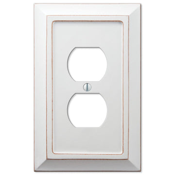 Savannah Distressed White Wood - 1 Duplex Wallplate - Wallplate Warehouse 4040DDW 070686559437 1 Duplex