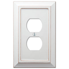 Savannah Distressed White Wood - 1 Duplex Wallplate
