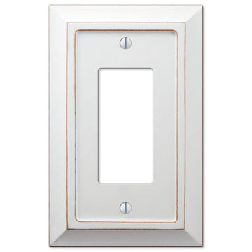 Savannah Distressed White Wood - 1 Rocker Wallplate - Wallplate Warehouse 4040RDW 070686559444 1 Rocker