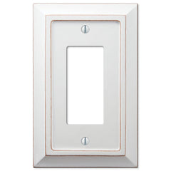 Savannah Distressed White Wood - 1 Rocker Wallplate