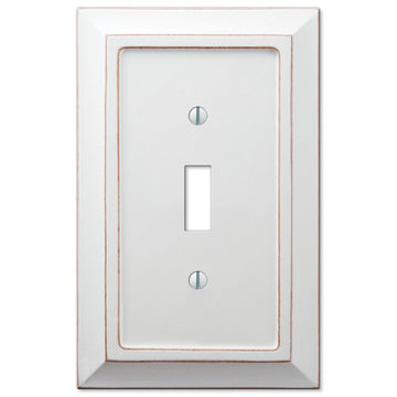 Savannah Distressed White Wood - 1 Toggle Wallplate - Wallplate Warehouse 4040TDW 070686559420 1 Toggle