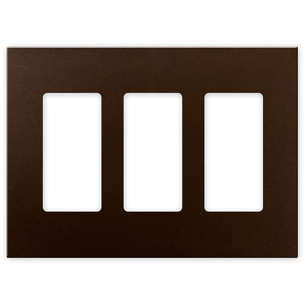 Screwless Bronze - 3 Rocker Wallplate - Wallplate Warehouse WP3-BR 811671029944 3 Rocker