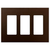 Screwless Bronze - 3 Rocker Wallplate - Wallplate Warehouse WP3-BR 811671029944 3 Rocker