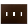 Screwless Bronze - 3 Toggle Wallplate - Wallplate Warehouse WP3C-BR 811671020446 3 Toggle