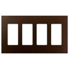 Screwless Bronze - 4 Rocker Wallplate - Wallplate Warehouse WP4-BR 811671029937 4 Rocker