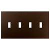 Screwless Bronze - 4 Toggle Wallplate - Wallplate Warehouse WP4C-BR 811671026974 4 Toggle