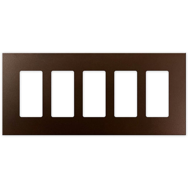 Screwless Bronze - 5 Rocker Wallplate - Wallplate Warehouse WP5-BR 811671029920 5 Rocker