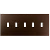Screwless Bronze - 5 Toggle Wallplate - Wallplate Warehouse WP5C-BR 811671026943 5 Toggle