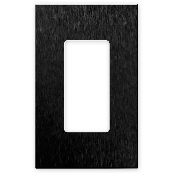 Screwless Brushed Black - 1 Rocker Wallplate - Wallplate Warehouse WP1-BABL 811671023690 1 Rocker