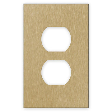 Screwless Brushed Gold - 1 Duplex Wallplate - Wallplate Warehouse WPSC1-BAGD 811671024451 1 Duplex