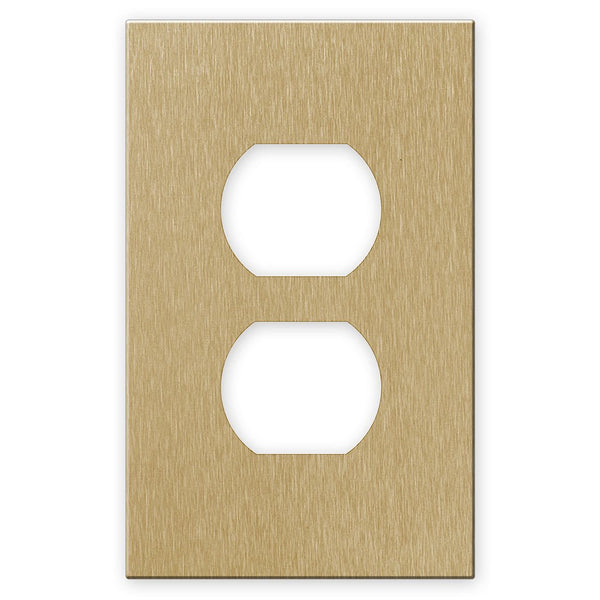 Screwless Brushed Gold - 1 Duplex Wallplate - Wallplate Warehouse WPSC1-BAGD 811671024451 1 Duplex