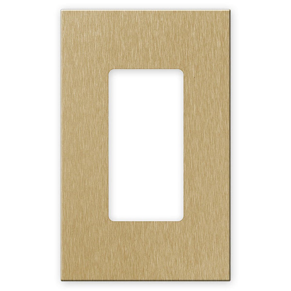 Screwless Brushed Gold - 1 Rocker Wallplate - Wallplate Warehouse WP1-BAGD 811671026486 1 Rocker