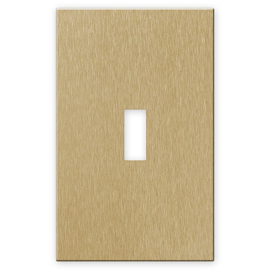 Screwless Brushed Gold - 1 Toggle Wallplate - Wallplate Warehouse WPC1-BAGD 811671024833 1 Toggle
