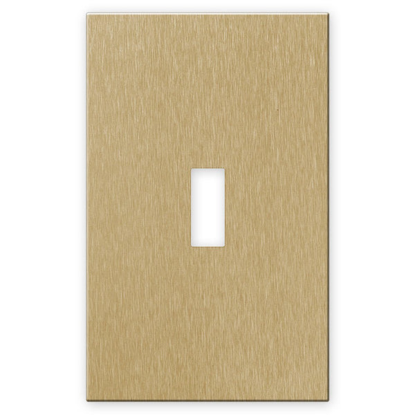 Screwless Brushed Gold - 1 Toggle Wallplate - Wallplate Warehouse WPC1-BAGD 811671024833 1 Toggle