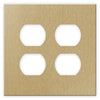 Screwless Brushed Gold - 2 Duplex Wallplate - Wallplate Warehouse WPS2C-BAGD 811671024444 2 Duplex