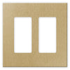 Screwless Brushed Gold - 2 Rocker Wallplate - Wallplate Warehouse WP2-BAGD 811671026493 2 Rocker