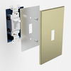 Screwless Brushed Gold - 3 Rocker Wallplate - Wallplate Warehouse WP3-BAGD 811671026509 3 Rocker