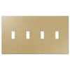 Screwless Brushed Gold - 4 Toggle Wallplate - Wallplate Warehouse WPC4-BAGD 811671020934 4 Toggle