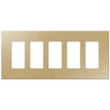 Screwless Brushed Gold - 5 Rocker Wallplate - Wallplate Warehouse WP5-BAGD 811671026523 5 Rocker