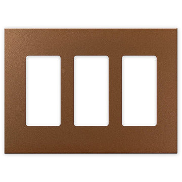 Screwless Copper - 3 Rocker Wallplate - Wallplate Warehouse WP3-C 811671029852 3 Rocker