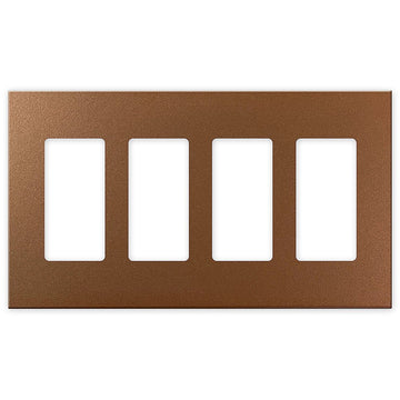 Screwless Copper - 4 Rocker Wallplate - Wallplate Warehouse WP4-C 811671029845 4 Rocker