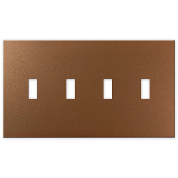 Screwless Copper - 4 Toggle Wallplate - Wallplate Warehouse WP4C-C 811671029876 4 Toggle