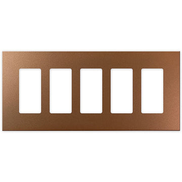 Screwless Copper - 5 Rocker Wallplate - Wallplate Warehouse WP5-C 811671029838 5 Rocker