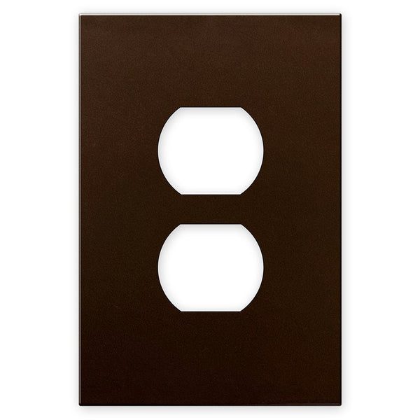 Screwless Oversized Bronze - 1 Duplex Wallplate - Wallplate Warehouse WPSC1-BR 811671024437 1 Duplex