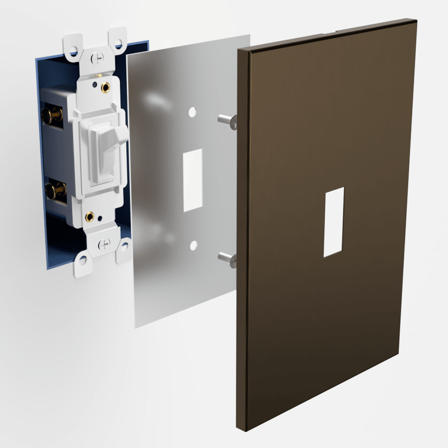 Screwless Oversized Bronze - 1 Toggle Wallplate - Wallplate Warehouse WPC1-BR 811671028145 1 Toggle