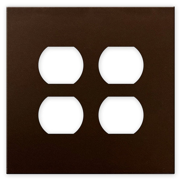 Screwless Oversized Bronze - 2 Duplex Wallplate - Wallplate Warehouse WPS2C-BR 811671024420 2 Duplex