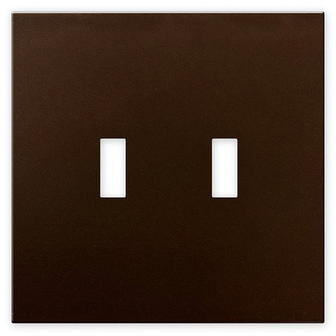 Screwless Oversized Bronze - 2 Toggle Wallplate - Wallplate Warehouse WP2C-BR 811671028138 2 Toggle