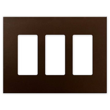 Screwless Oversized Bronze - 3 Rocker Wallplate - Wallplate Warehouse WP3-BR 811671029944 3 Rocker