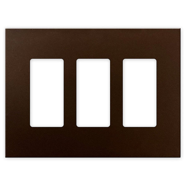 Screwless Oversized Bronze - 3 Rocker Wallplate - Wallplate Warehouse WP3-BR 811671029944 3 Rocker