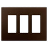 Screwless Oversized Bronze - 3 Rocker Wallplate - Wallplate Warehouse WP3-BR 811671029944 3 Rocker